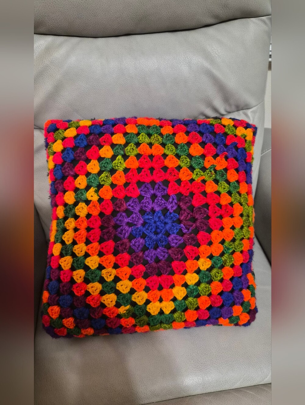 Hand Crochet Vibrant Cushion Cover